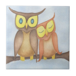 フクロウの恋人たち タイル