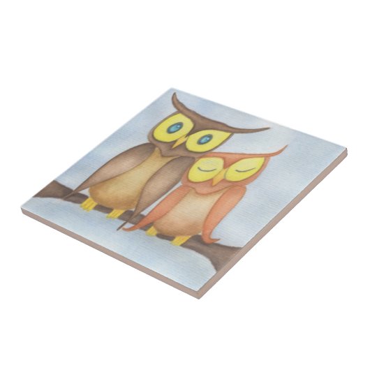 フクロウの恋人たち タイル (側面)