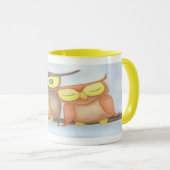 フクロウの恋人たち マグカップ (正面右)