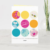 フクロウの恋愛 :: かわいい少女 +少年 サンキューカード (裏面)