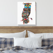 フクロウの情熱の油絵 キャンバスプリント (インサイチュ (寝室))