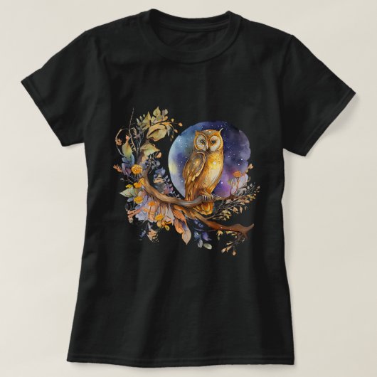 フクロウの愛鳥白フクロウ Tシャツ (デザイン正面)