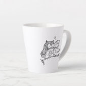 フクロウの愛 カフェラテマグ (右アングル)