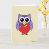 フクロウの愛 カード (黄色い花)