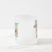 フクロウの愛 フロストグラスマグカップ (中央)