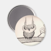 フクロウの態度！-マグネット マグネット (正面/裏面)