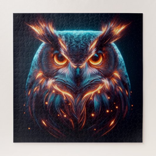 フクロウの抽象芸術プレデターの羽 ジグソーパズル (縦)