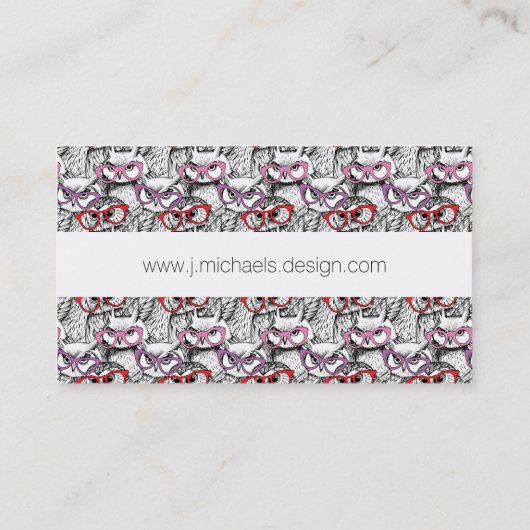 フクロウの接眼レンズパターン|はあなたの名前を加えます 名刺 (裏面)