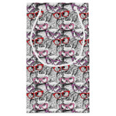 フクロウの接眼レンズパターン スモールペーパーバッグ (裏面)