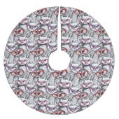 フクロウの接眼レンズパターン ブラッシュドポリエステルツリースカート (正面)