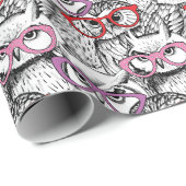 フクロウの接眼レンズパターン ラッピングペーパー (ロールコーナー)