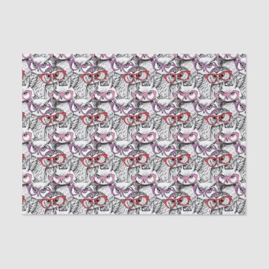 フクロウの接眼レンズパターン 薄葉紙 (正面)