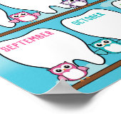 フクロウの教室の歯割図のテーマ ポスター (角)