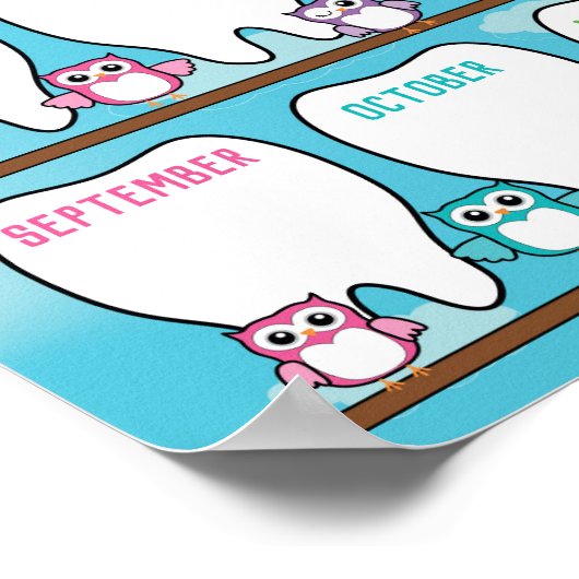 フクロウの教室の歯割図のテーマ ポスター (角)