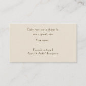 フクロウの新郎新婦カップル　ラッフルチケット エンクロージャーカード (裏面)