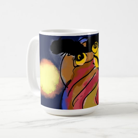 フクロウの星夜 コーヒーマグカップ (正面左)