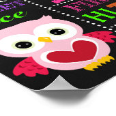 フクロウの最初の誕生日の黒板の看板チョークボード ポスター (角)