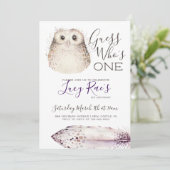 フクロウの最初の誕生日パーティー 招待状 (スタンド正面)