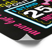 フクロウの最初の誕生日パーティーChalkboardサインのポスター ポスター (角)