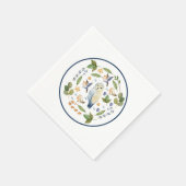 フクロウの木の切り株の鳥葉がキャンディカヌー スタンダードカクテルナプキン (角)