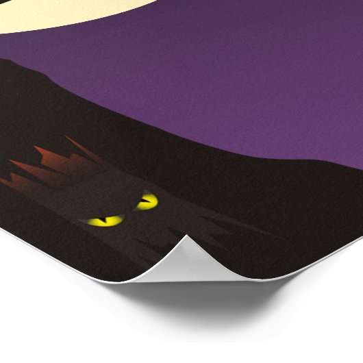 フクロウの木の枝ハロウィーン誕生日パーティバナー ポスター (角)