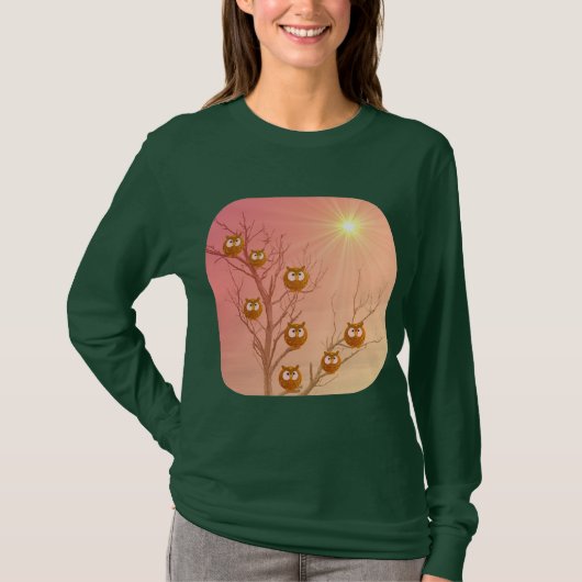 フクロウの木のTシャツ Tシャツ (正面)