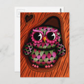 フクロウの木はがき ポストカード (正面/裏面)