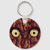 フクロウの木は素朴な木にかわいい キーホルダー (正面)