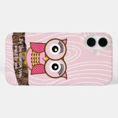 フクロウの木柄の色を変える Case-Mate iPhoneケース (裏面 (横))