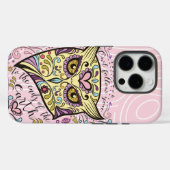 フクロウの木目のパターンあなたの色を選択 Case-Mate iPhoneケース (裏面 (横))