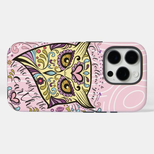 フクロウの木目のパターンあなたの色を選択 Case-Mate iPhoneケース (裏面 (横))