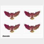 フクロウの木 長方形シール (シート)