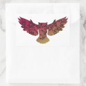 フクロウの木 長方形シール (バッグ)