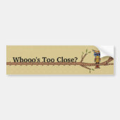 フクロウの枝がファンシー近すぎる バンパーステッカー (正面)
