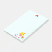 フクロウの枝にピンクの花の名前を付パーソナライズされたける ポストイット (アングル)