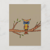 フクロウの枝はがき ポストカード (正面)
