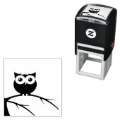 フクロウの枝イラストレーション セルフインキングスタンプ (インサイチュ)