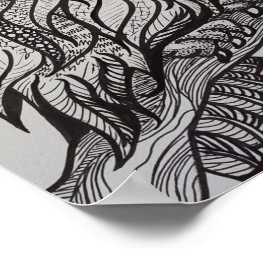 フクロウの枝 ポスター (角)