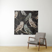 フクロウの枝：孤独な鳥の止まり。 タペストリー (インサイチュ)