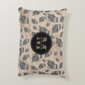 フクロウの柄と木素朴モノグラム アクセントクッション (裏面(縦))