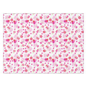 フクロウの柄、かわいいフクロウ、ピンクのフクロウ、ハート テーブルクロス (正面(横))