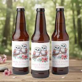 フクロウの森のボヘミアン風カントリーウェディング ビールラベル