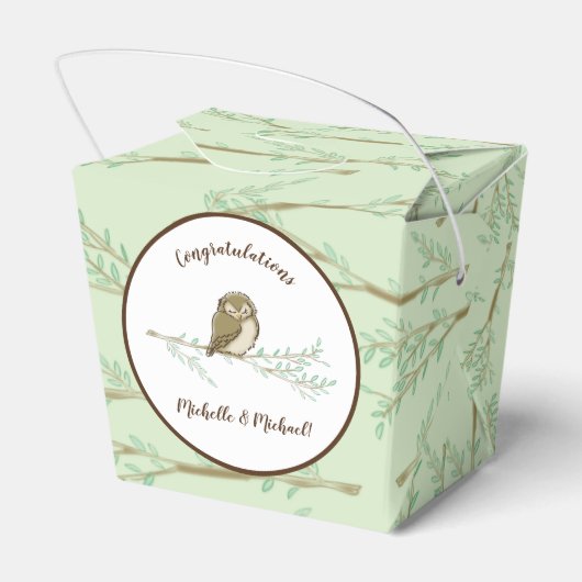 フクロウの森の動物の赤ちゃんシャワー フェイバーボックス (裏面サイド)