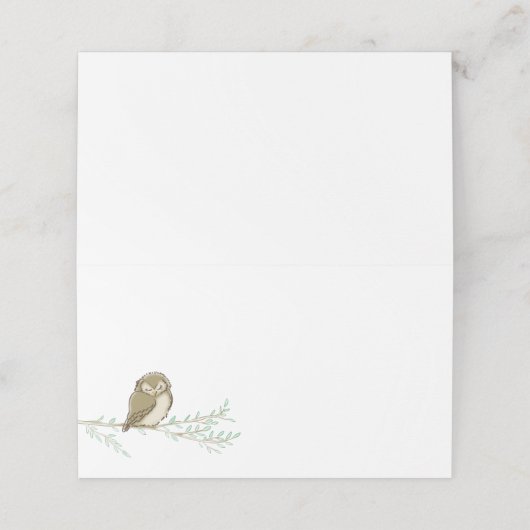 フクロウの森の動物の赤ちゃんシャワー プレイスカード (外部開封)