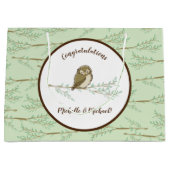 フクロウの森の動物の赤ちゃんシャワー ラージペーパーバッグ (正面)