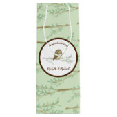 フクロウの森の動物の赤ちゃんシャワー ワインギフトバッグ (裏面)