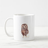 フクロウの森の鳥の水色の動物かわいい野生動物 コーヒーマグカップ (左)