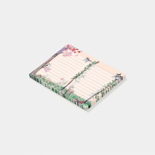 フクロウの森林水彩画のしなければならないことのリスト ポストイット (アングル)