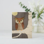 フクロウの樺の木 ポストカード (スタンド正面)