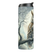 フクロウの水彩画の絶叫 タンブラー (回転左)